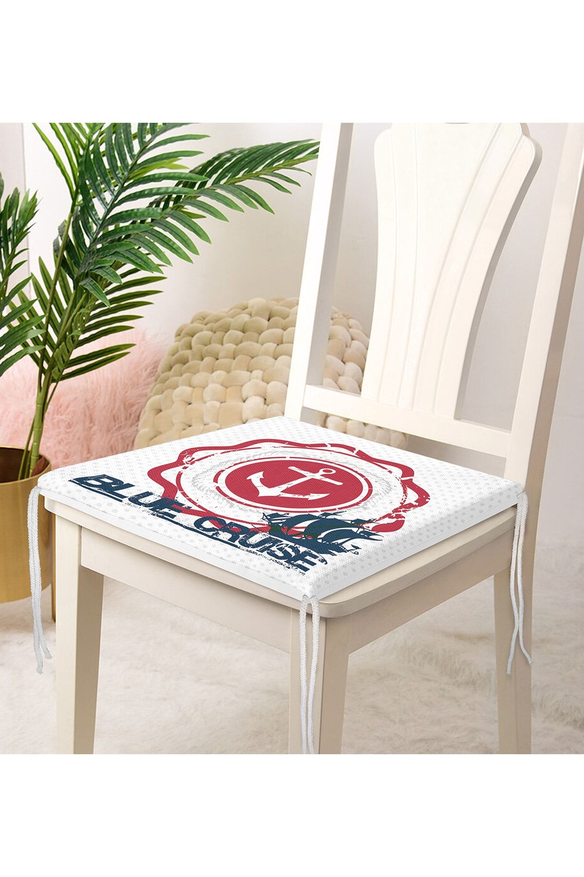 Realhomes-Anchor Pattern Digital Printed Zippered Chair Cushion 4