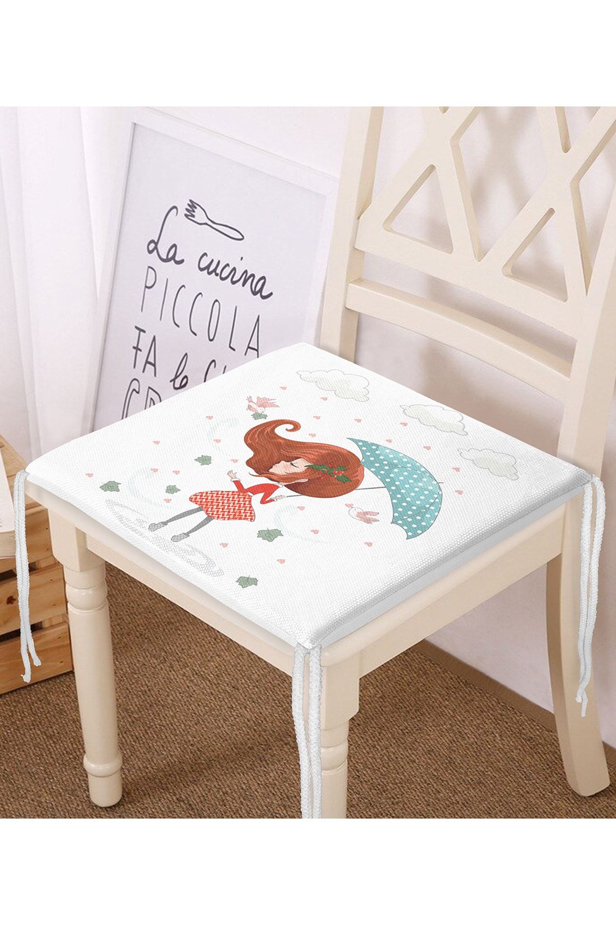 Realhomes-Fashion Girl Digital Printed Modern Zippered Chair Cushion 1