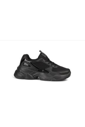 Siyah Kalın Taban Rahat Şık Kadın Sneaker TXN001
