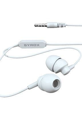 J-18-27 Beyaz K14 Mikrofonlu Kulak Içi Kulaklık Syrox K14 - Beyaz Renk