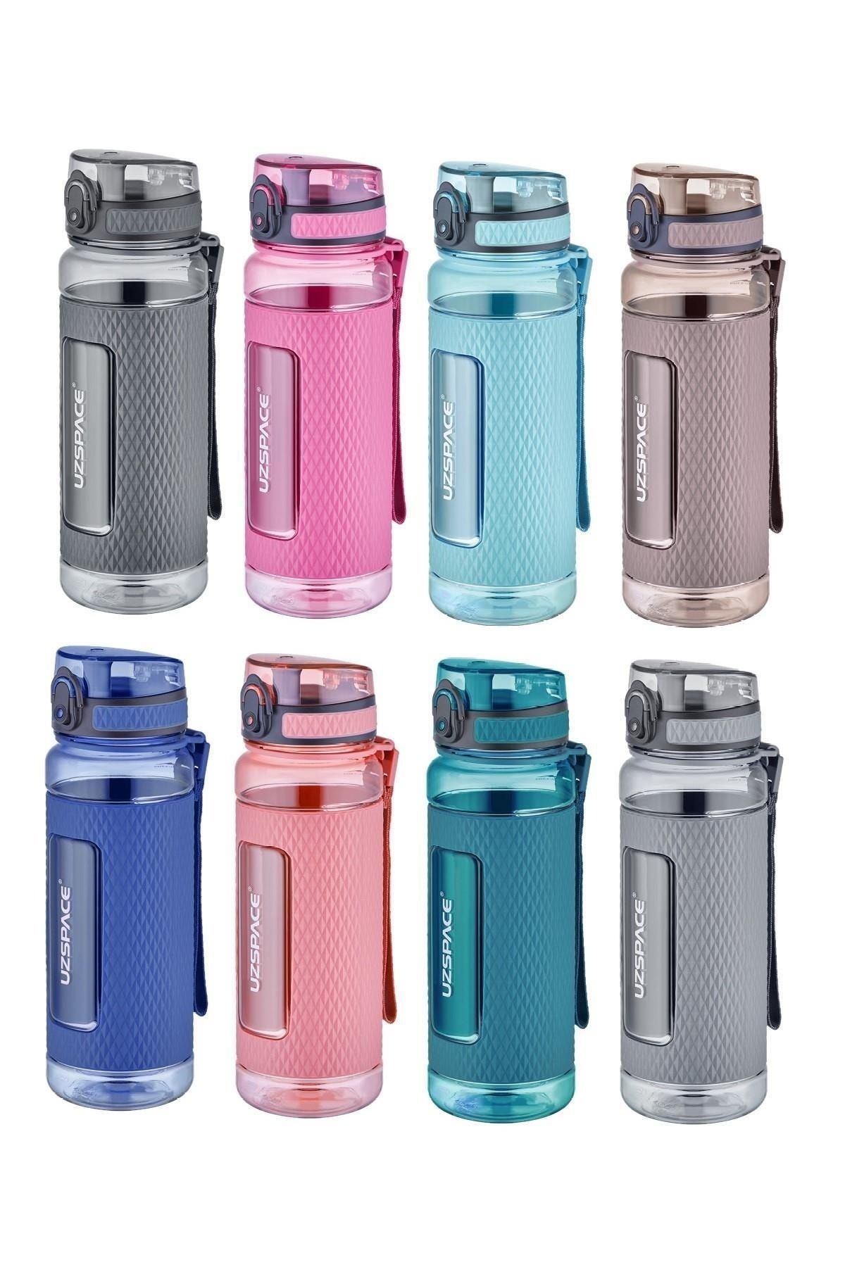 قمقمه ورزشی آبی FF 800ml اندازه بزرگ بدن محافظت شده سیلیکون جریان آب تریتان Uzspace