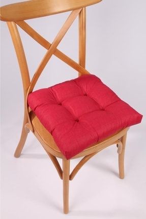 Lina Pofidik Bordo Sandalye Minderi Özel Dikişli Bağcıklı 40x40cm 877001