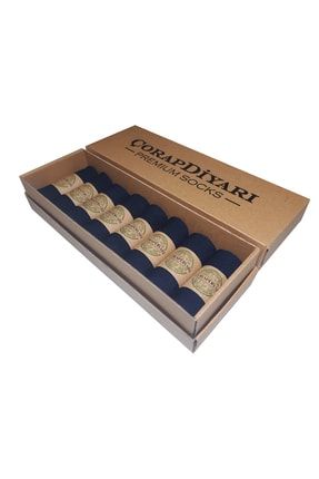 Premium 8'li Dikişsiz Bambu Erkek Spor Bilek Patik Çorap Lacivert 11042200