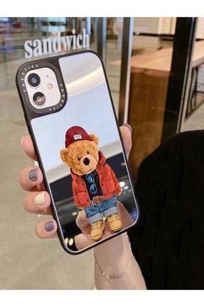 Iphone 13 Uyumlu Teddy Bear Desenli Aynalı Kılıf Teddy13