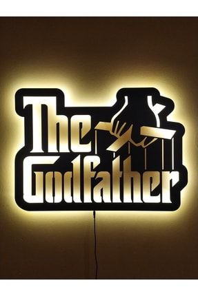 Godfather V2 Led Işıklı Tablo Ahşap Duvar Dekoru lcttbl207
