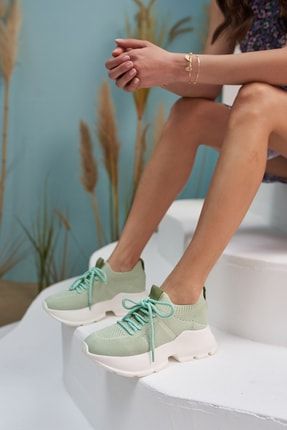Giulla Kadın Yeşil Trıko Sneakers 27001