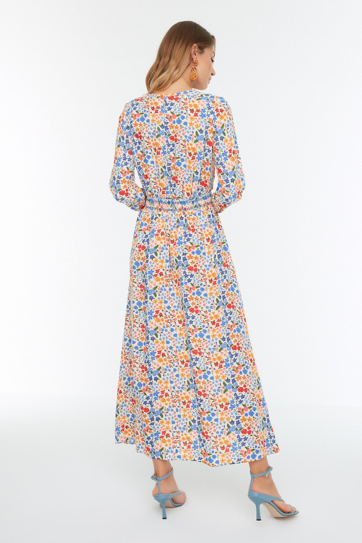 Trendyol Modest Kleid Ecru A-Linie FN6453