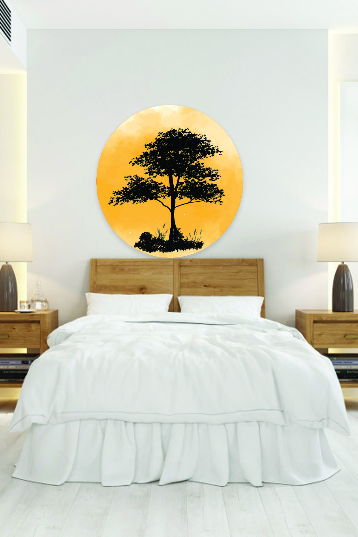 Günbatımı Ağaç Manzara Sticker 60x60 Cm
