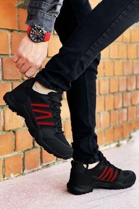 Siyah Kırmızı Outdoor Trekking Erkek Ayakkabı BIGKING1723