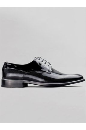 Cuneo Erkek Hakiki Rugan Deri Bağcıklı Klasik Ayakkabı-siyah TX09CE6D0A1099