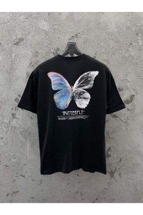 Butterfly Siyah Oversize T-shirt 2068