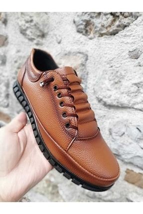 Kahverengi - Garantili Ürün Günlük Ortopedik Sneaker Ayakkabı SN-MRD01