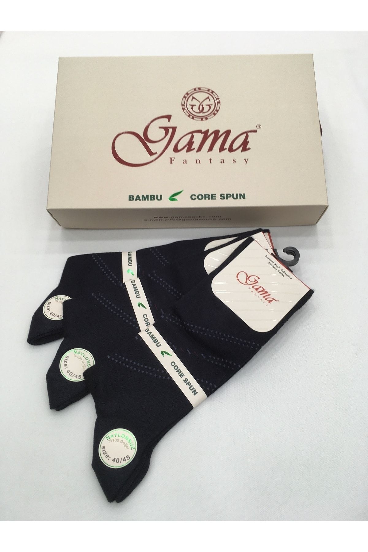 Gama Çorap-3 броя тънки летни мъжки чорапи от бамбук, 100% естествени, без найлон, с шарки 3