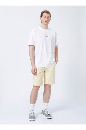 Limon Energy Bisiklet Yaka Oversize Baskılı Beyaz Erkek T-shirt 5002804199