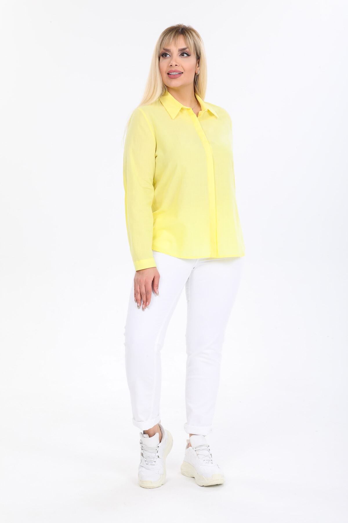 PERA CLUB  Büyük Beden %100 Pamuk Gömlek - Görsel 4