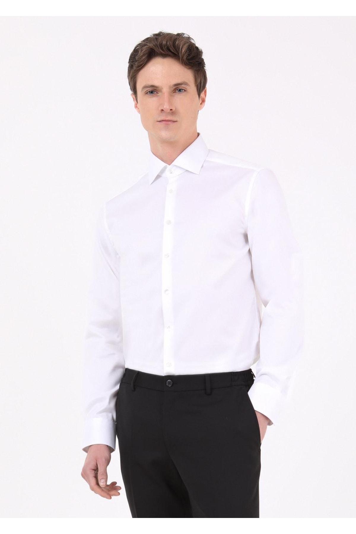 پیراهن مردانه سفید Bozdağ Giyim | Bzdgslimfit beyaz gömlek اورجینال - تصویر 3