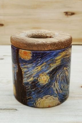 Vincent Van Gogh - Ahşap Kapaklı Kalemlik 1 KAL-VA1