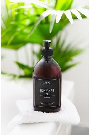 300ml Amber Kahverengi Cam Şişe Skin Care Oil Siyah Etiketli gosiyah2