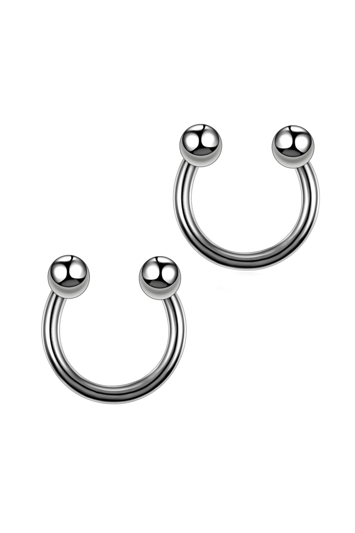 Surgical Steel Piercing 2 Pieces Set Ear-lip-tragus 8mm