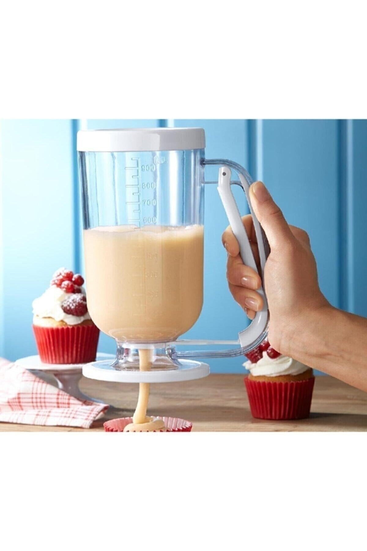 Caelia Pankek Dağıtıcı Hamur Porsiyonlayıcı Şekillendirici 900 Ml Dökme Aparatı