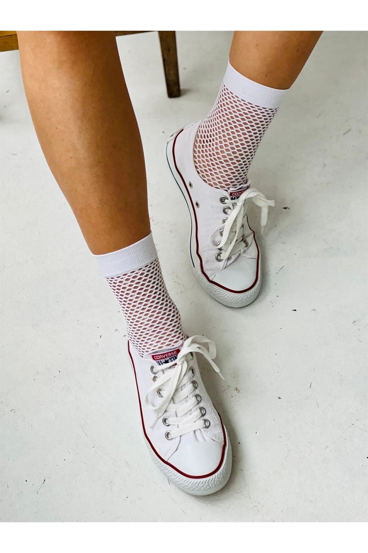 Retrobird Fishnet Socks Women White Trendyol