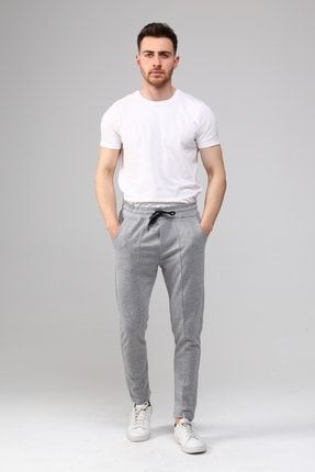 Gri Pantolon Görünümlü Slim Fit Eşofman Altı FS335