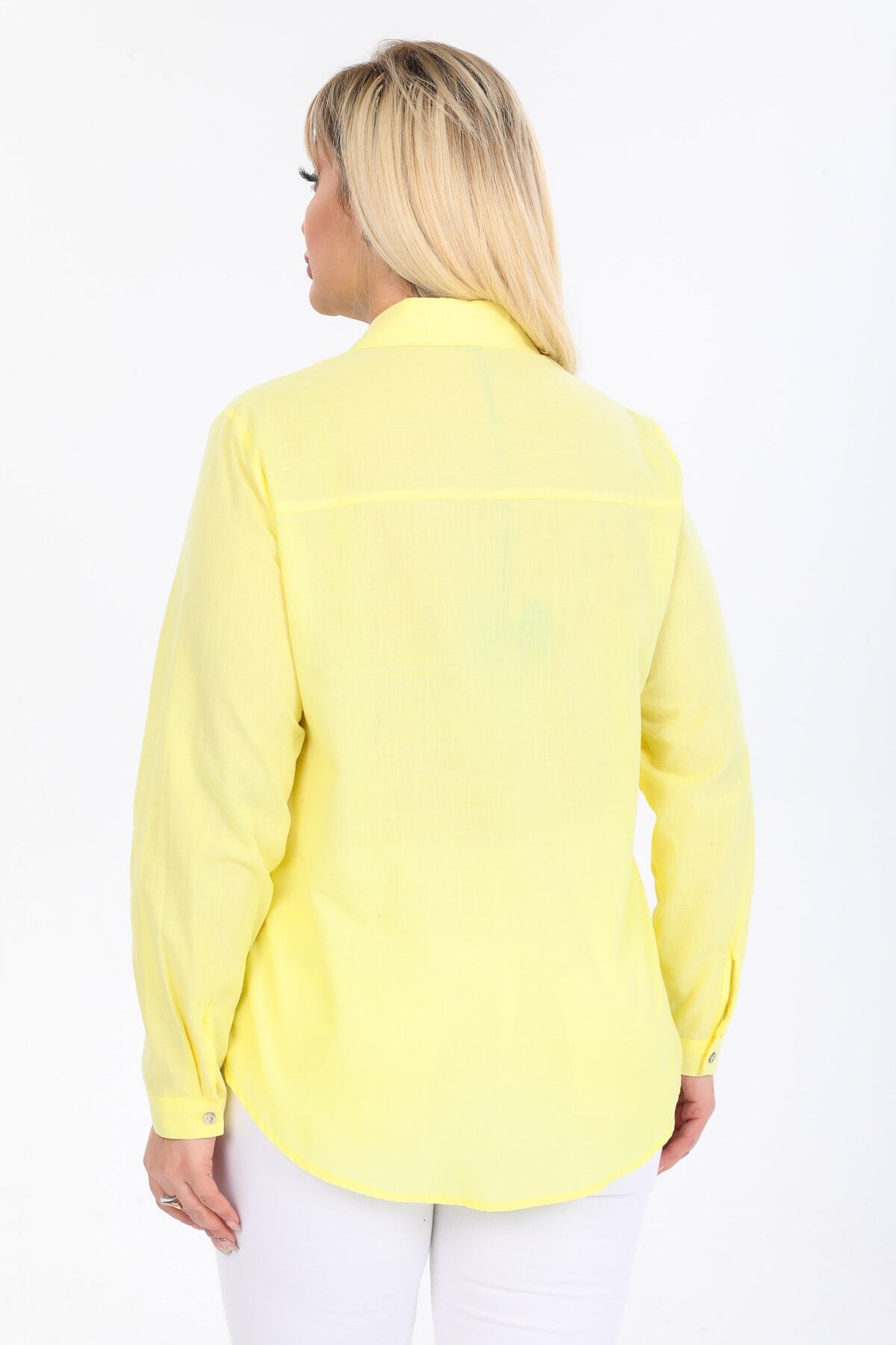 PERA CLUB  Büyük Beden %100 Pamuk Gömlek - Görsel 5