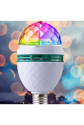 Renkli Led Döner Başlıklı Disko Topu Ampulü Forest E27 Duylu Disko Ampul Gece Lambası WL-1200T