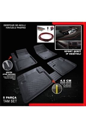 Fiat Fiorino 2021 Uyumlu Deepcar Akıllı 3d Havuzlu Paspas Torpido Nikelajı KRMnklj4898