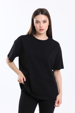 Kadın Oversize Fit Kısa Kol Basic T-shirt SAND147