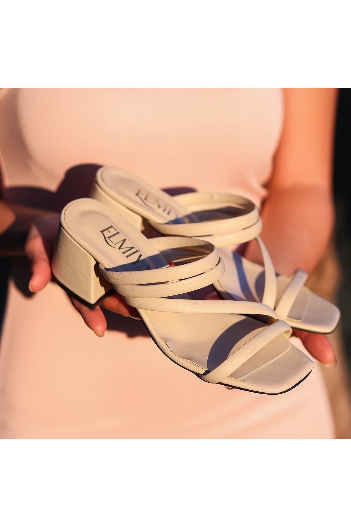 Poyte Ten Cilt Topuklu Terlik