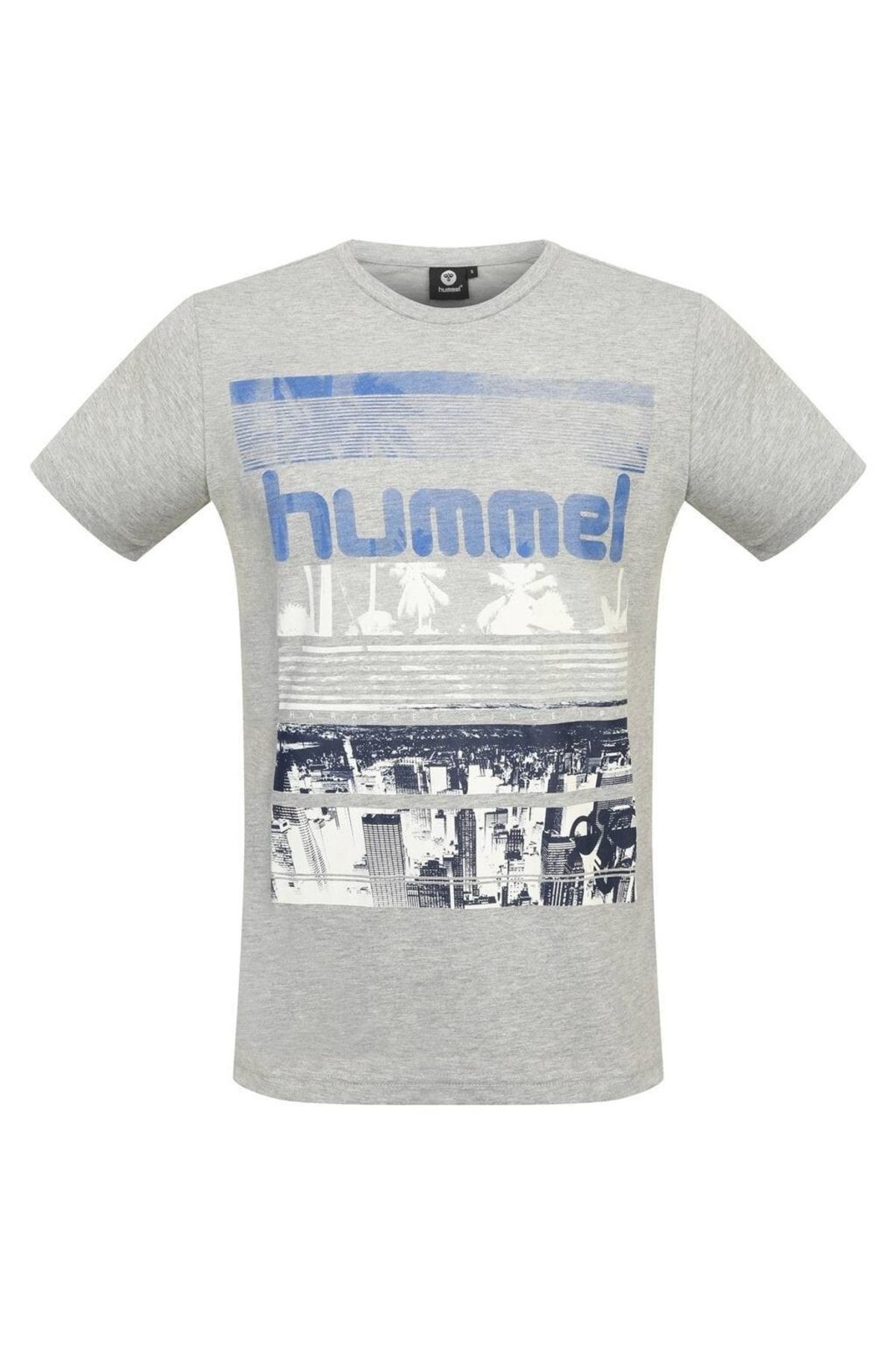 تی شرت مردانه قابل تنفس طرح دار خاکستری هومل Hummel (برند دانمارک)