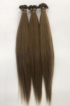 Birinci Sınıf Yüzde Yüz Gerçek Insan Saçı Koyu Kumral 7/1 Saç Rengi 50 cm 100 Adet Mikro Kaynak HC0500666