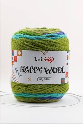 Happy Wool 100 Gr Yün, Akrilik El Örgü Ipligi Taka Yarn (12) KnitmeHPPYWLTakaTek