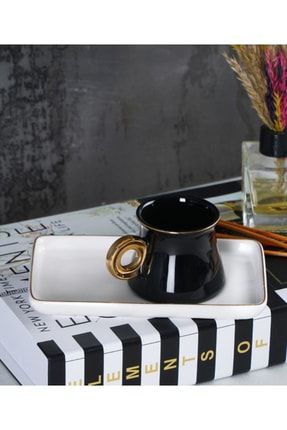 Siyah/beyaz Lüks 6lı Porselen Kahve Fincanı Takımı / Clk-011080/12 CLK-011080/12