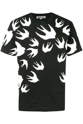 Mcq Swallow Print Siyah T-shirt M273918772C1