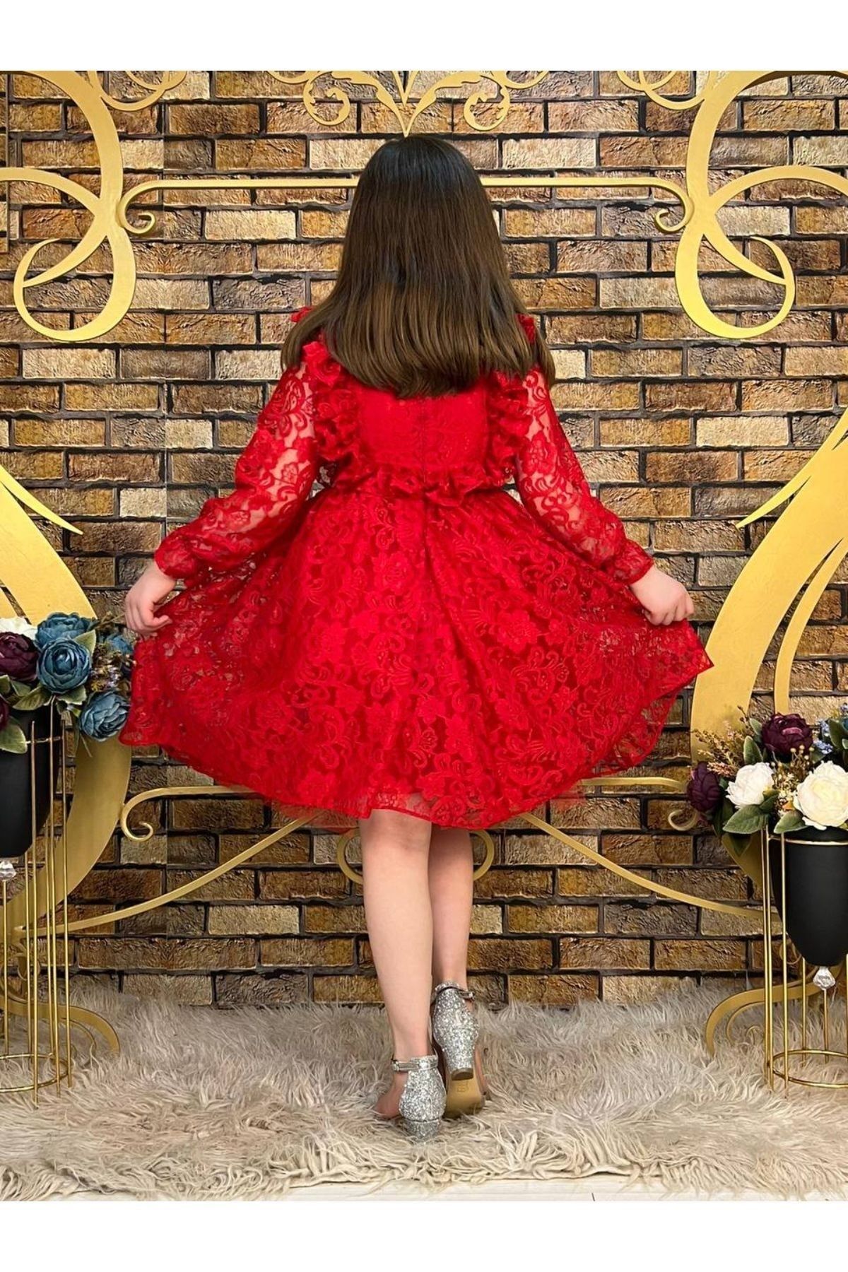 Asel Model Kırmızı Renk Elbise