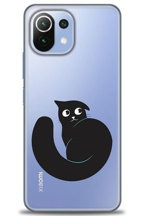 Xiaomi Mi 11 Lite Kılıf Hd Baskılı Kılıf - Kedi Mırnav + Temperli Cam tmxi-mi-11-lite-v-259-cm