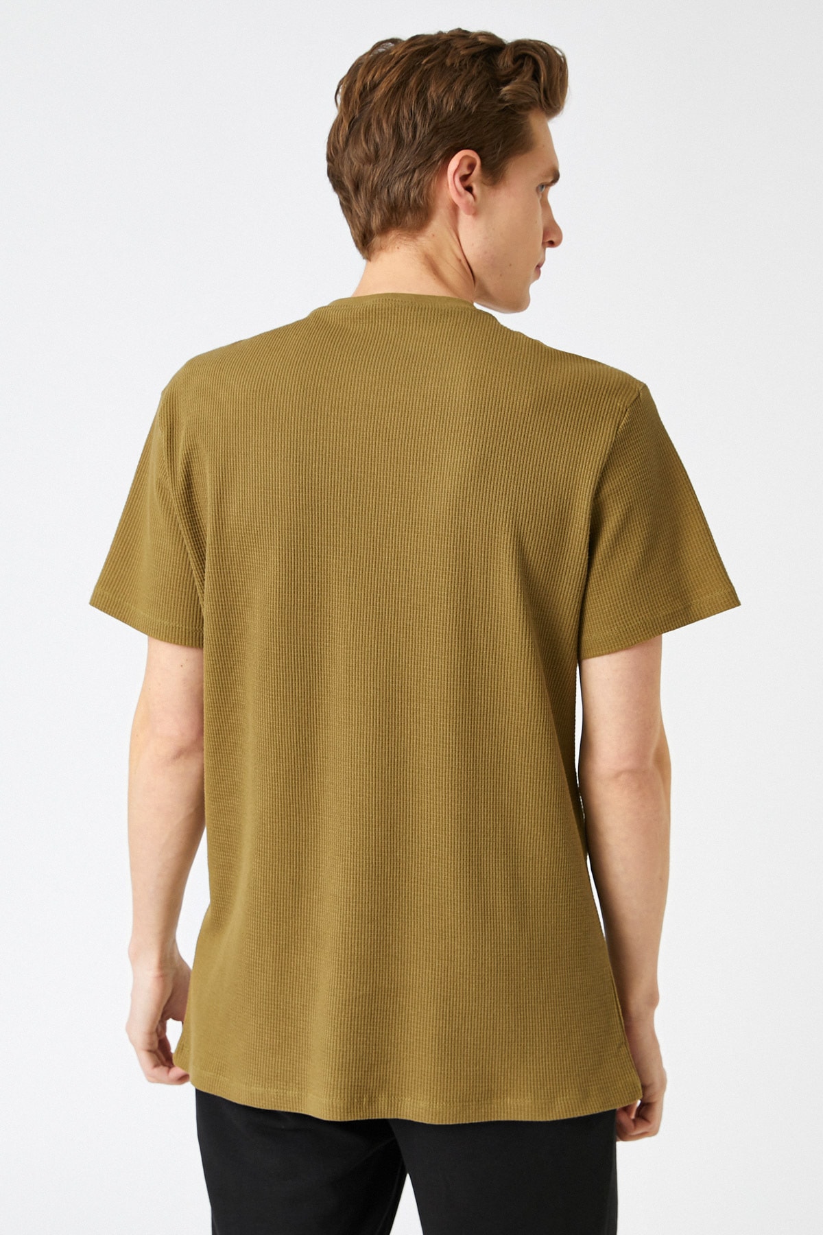 تیشرت مردانه خاکی کوتون | 2YAM11111HK اورجینال - تصویر 3