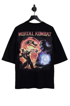 Mortal Combat Siyah Unisex Oversize T-shirt RPAMCTS1