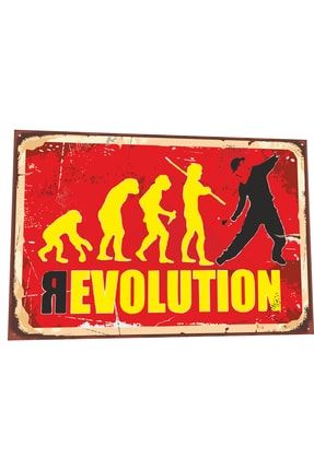 Evrimden Devrime Homo Sapiens Retro Ahşap Poster 4063603546178