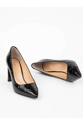 Camilio Siyah Rugan Kadın Topuklu Ayakkabı R-2751