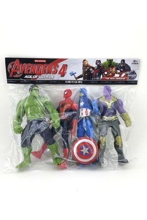 4'lü Avengers 4 Kahramanlar Seti Figür Hulk Thanos Captan America Spider Işıklı Age Of Ultron dop7209439igo