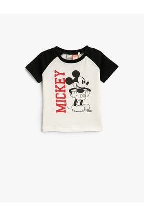 Mickey Mouse Baskılı Lisanslı Kısa Kollu Tişört Pamuklu 2SMB10279TK