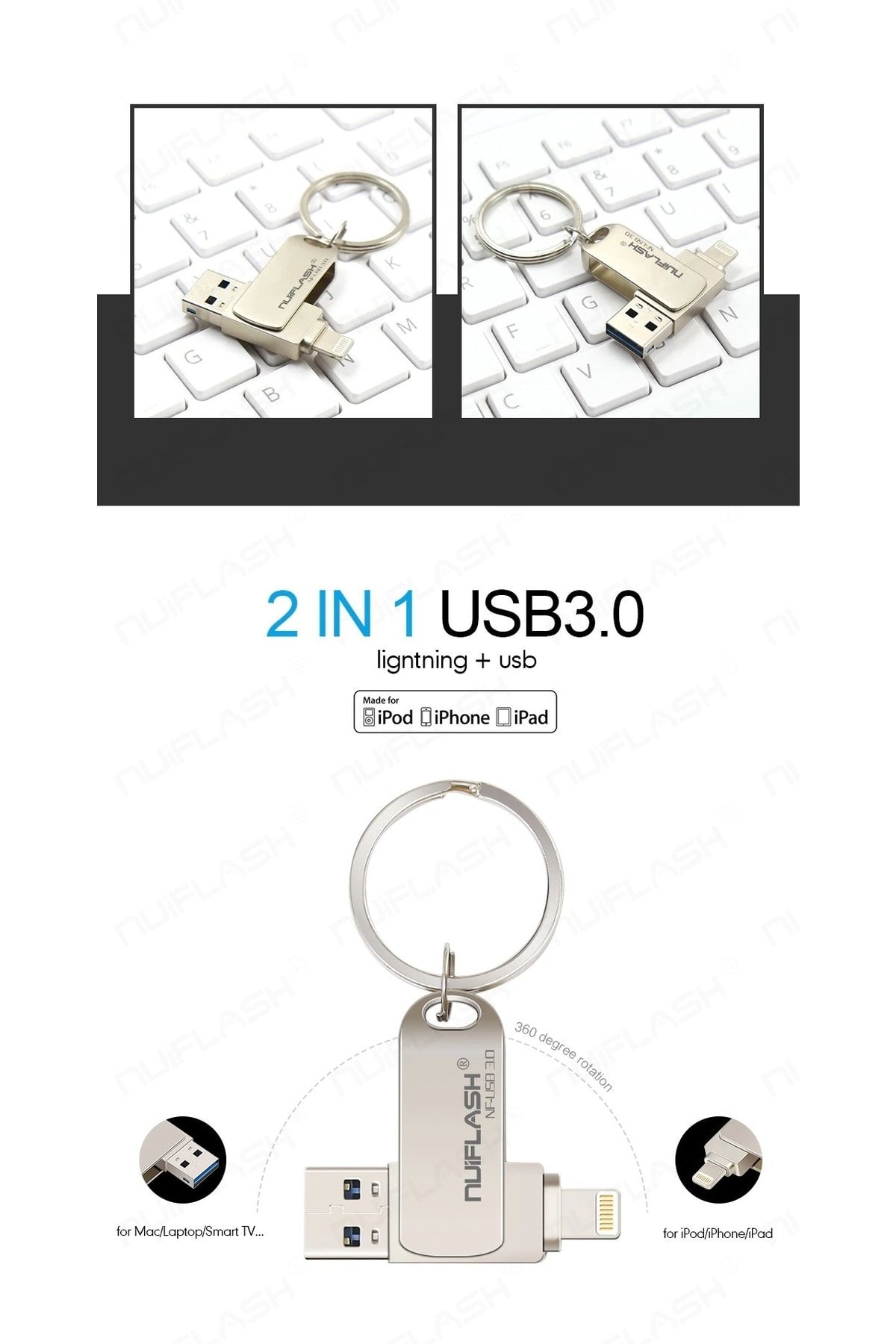SYNOPE-Iphone 512 Gb Otg Usb Flash Memory 2 In 1 Pen Drive For Ios Compatible Storage Devices 4