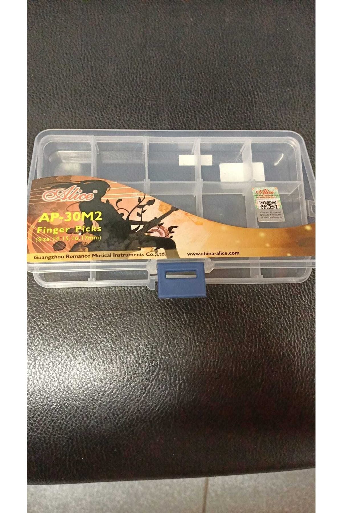 Alice-Plastic Plectrums Box with 9 Compartments and Lock Lid and 5 Plectrums Gift 5