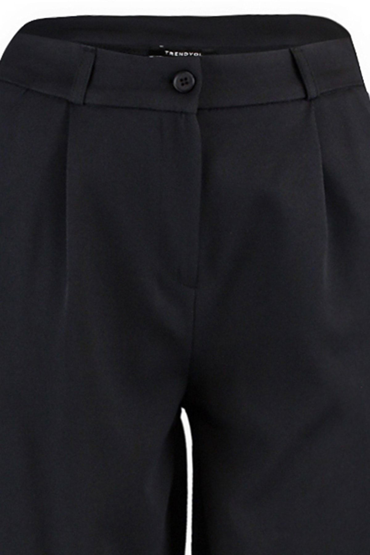 Trendyol Collection-Schwarze, plissierte, gewebte Stoffhose mit hoher Taille und weitem Bein TWOAW21PL0076 19