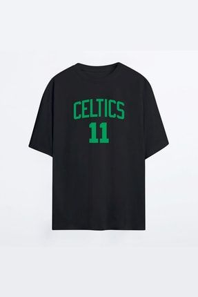 Celtics Kyrie Irving 91 Siyah Hg Erkek Oversize Tshirt - Tişört OT-MAN-HG-KYRIE-91