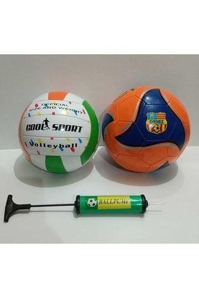 Futbol Topu Voleybol Topu Ve Şişirme Pompası BTK2