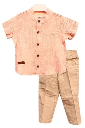 Erkek Bebek Yazlık Gömlek Pantolon 2'li Takım ckids0212-57452